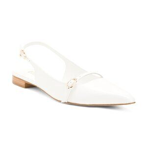 LARROUDE Made In Brazil Leather Ines Slingback Flats